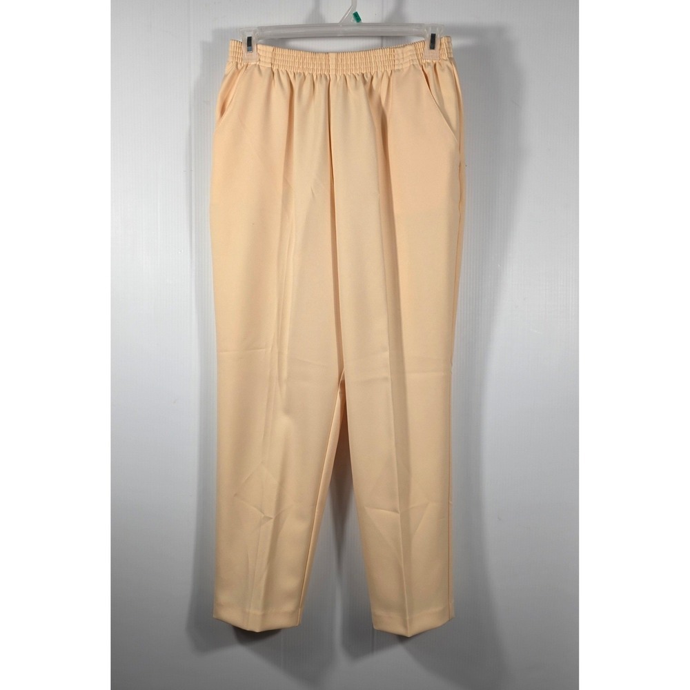 Donnkenny Vintage Woman Beige Elastic Waist Pull On Trousers Pant 18WP  Petite